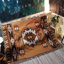 Aztec Throw Blanket Native American Blanket Southwestern Boho Decor Reversible W