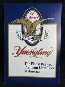 Yuengling Beer Advertising Sign Cardboard Stand Sign Vtg 22" 98 Calories Eagle