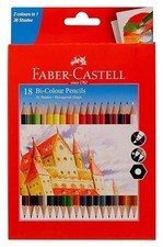 Faber-Castell Bi-Colour Pencil, Pack of 18 Assorted 