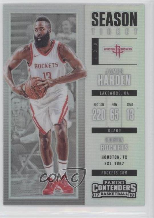 2017 Contenders Season Ticket Premium Edition Silver Prizm James Harden #77 4l3