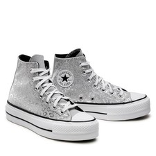 Converse CTAS Lift Hi Sliver Colour Women Glitter Sneakers, UK 4