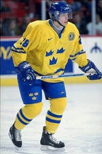 Jakob Johansson of Team Sweden at the World Junior Hockey Champion- Old Photo 3