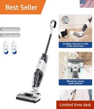 Lightweight Cordless Vacuum & Mop with Self-Cleaning for Pet Hair Removal