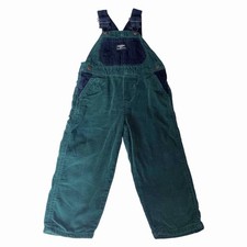 OshKosh B'gosh Corduroy Colorblock Overalls One-Piece Green Blue Navy Size 3T