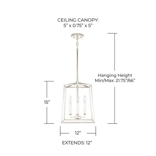 Capital Lighting 537641 Thea 4 Light 12"W Taper Candle Pendant - Picture 6 of 15