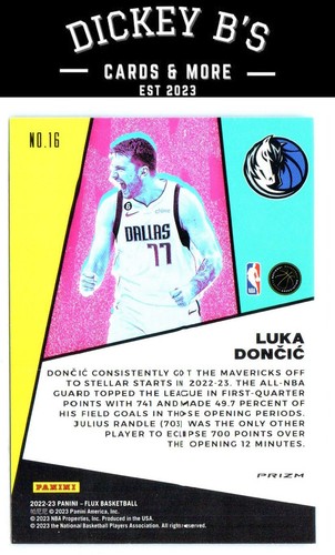 2022-23 Panini Flux Flux Appeal Silver #16 Luka Doncic Dallas Mavericks - Picture 2 of 2