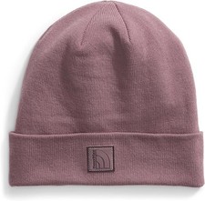 The North Face Dock Worker Recycled Adult Beanie Cuff Hat Cap Fawn Grey Purple