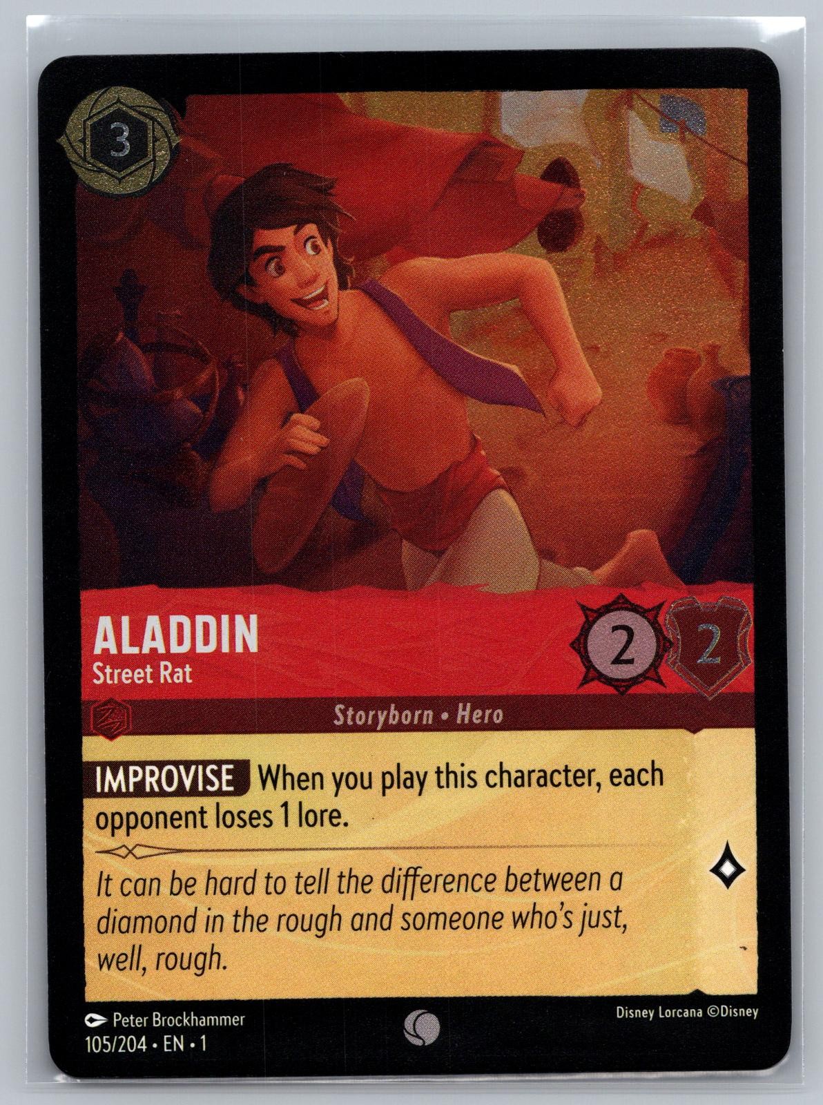 Aladdin - Street Rat 105/204 Common The First Chapter Lorcana Cold Foil NM