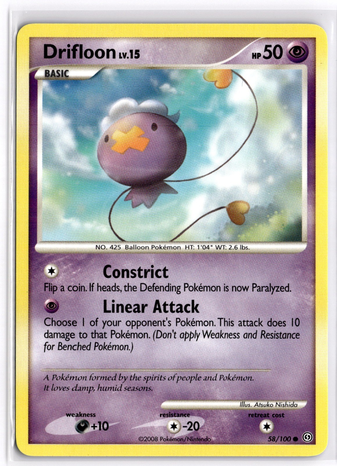 Pokemon TCG Drifloon 58/100 Stormfront Common NM
