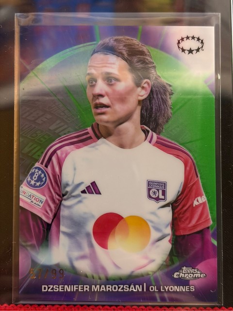 Dzsenifer Marozsán 2025 Topps Chrome UWCL OL Lyonnes /99 Refractor
