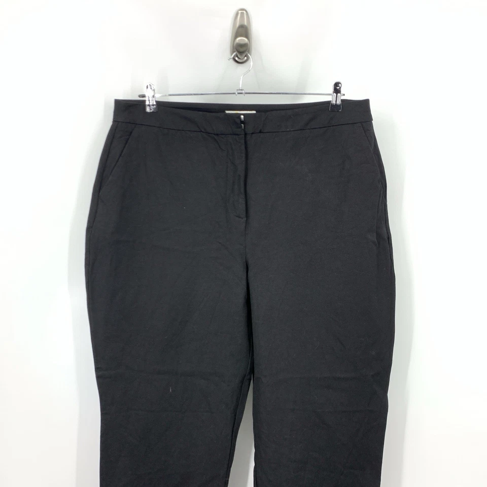 Boden Women Size 16 18 LONG Pants Black Straight Leg Trousers Bi Stretch Ankle - Image 2 of 4