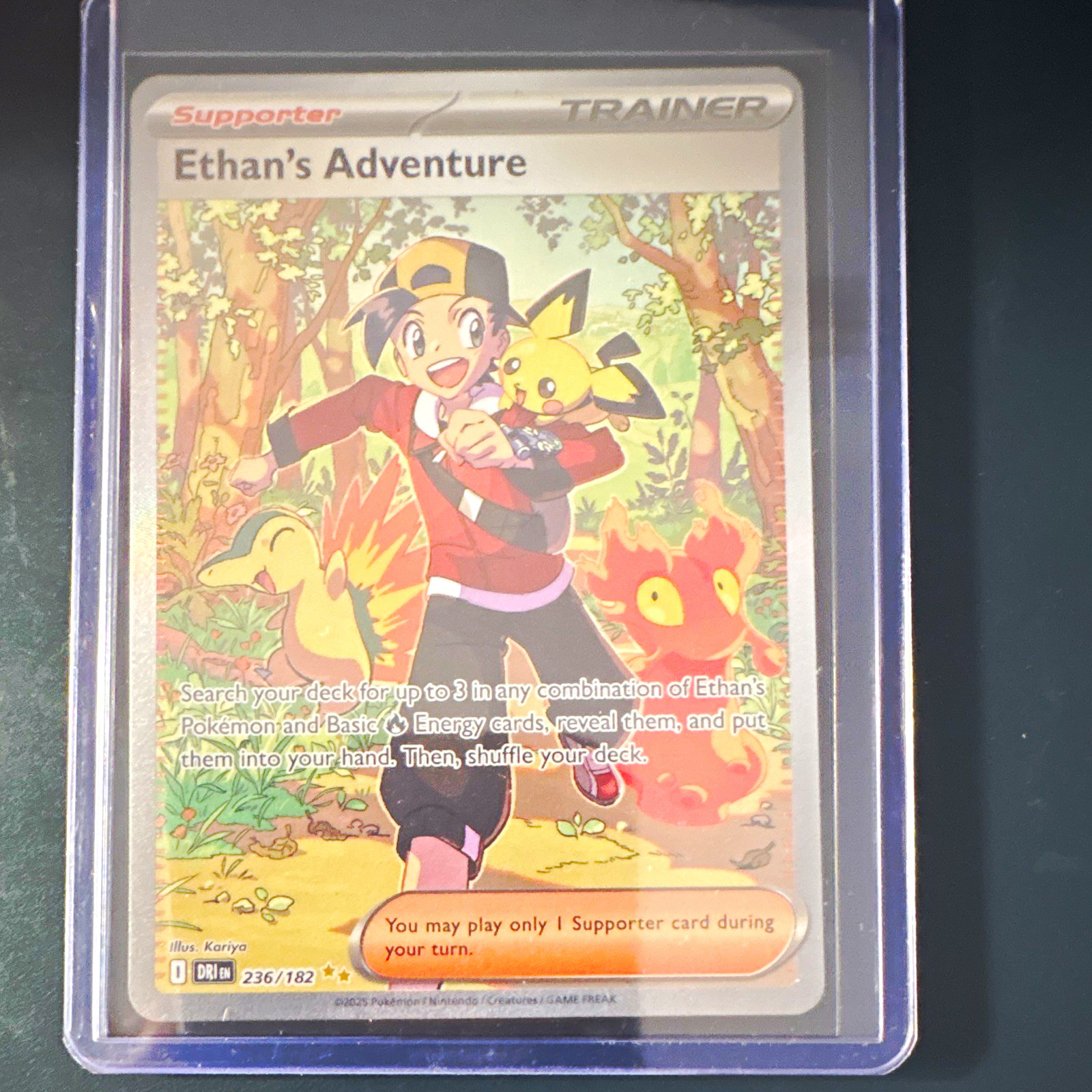 Pokémon TCG Ethan's Adventure 236/182 Trainer-Supporter Full Art Foil Rare