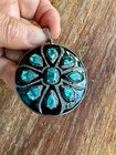 Statement Collector Blue Topaz and Diamond Black Enamel Pendant — photo 2