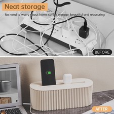 Cable Management Box-Decorative Cord Hider for Home Office Desk