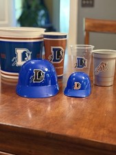 Durham Bulls Baseball Souvenir Cups Lot incl Large Plastic Cup w/ 2 Mini Helmets