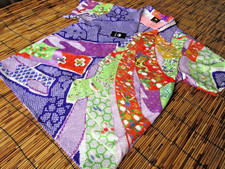 Vintage Kimono Remake Aloha Shirt L Silk Handmade Japan Haori Fabric 788 NEW