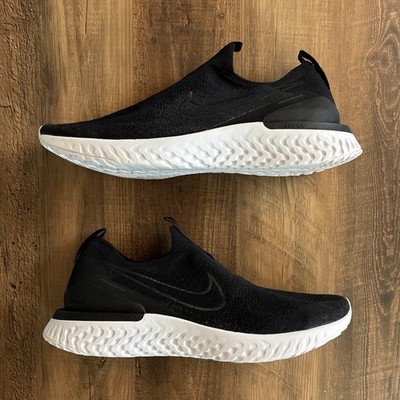 Nike Epic Phantom React Flyknit Black White Men Size 13 Running Shoes BV0417-001