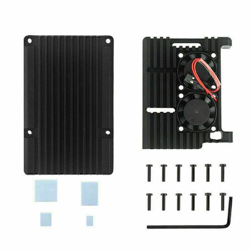 For Raspberry Pi 4 Model B Case Box Aluminum Alloy Enclosure Dual Fan Heat Sink - Photo 14/14