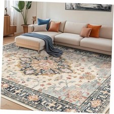 Machine Washable Rugs Nursery Rug 8x10 Cute Girl Non Slip Low Pile Water