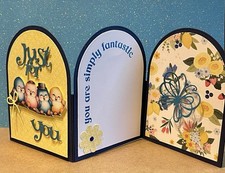 4 Stampin' Up Card Kit Just for You are Fantastic 3 Fold Arch Panel Birds DIY