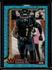 2025 Topps Chrome Deebo Samuel Aqua Wave Refractor #/199 Commanders