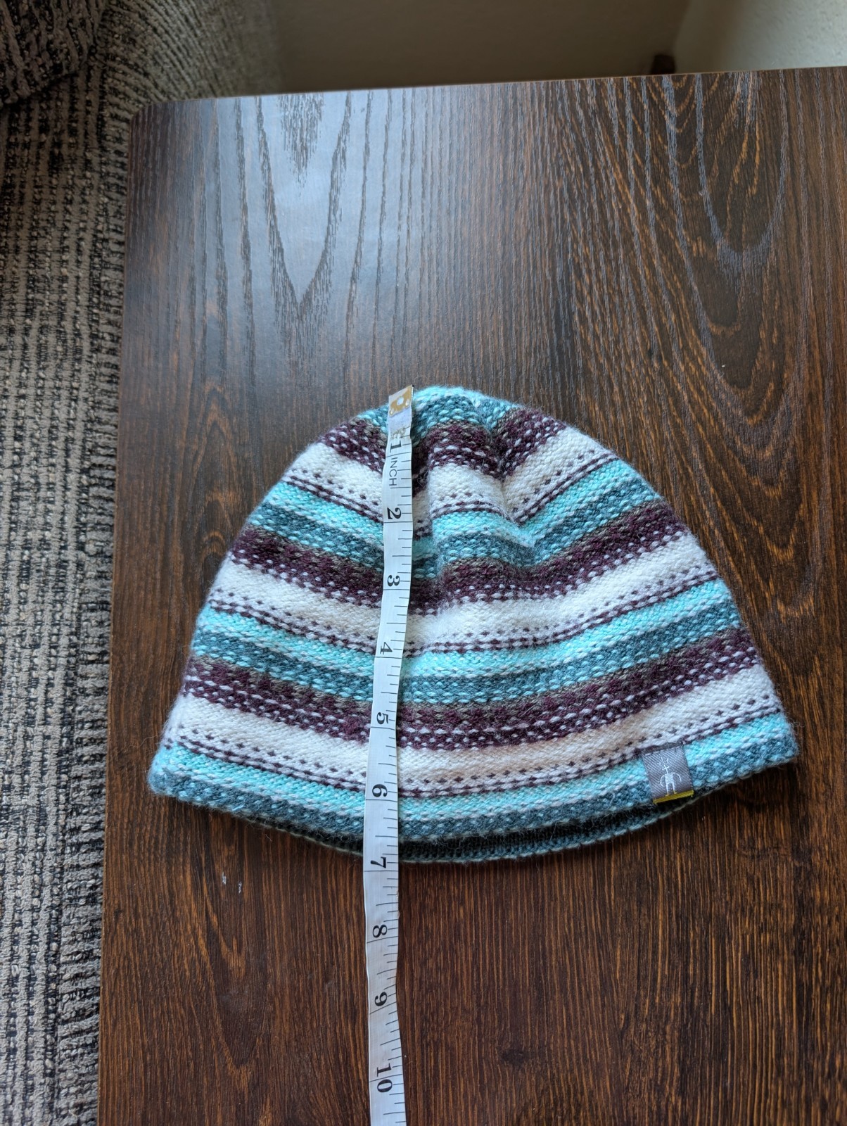 Smartwool Purple Gray Teal Cream Wool Blend Adult Knit Beanie Winter Hat