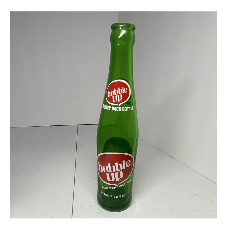 1976 Bubble Up Lemon Lime 10 oz Returnable Bottle Obear-Nester Chicago Near Mint