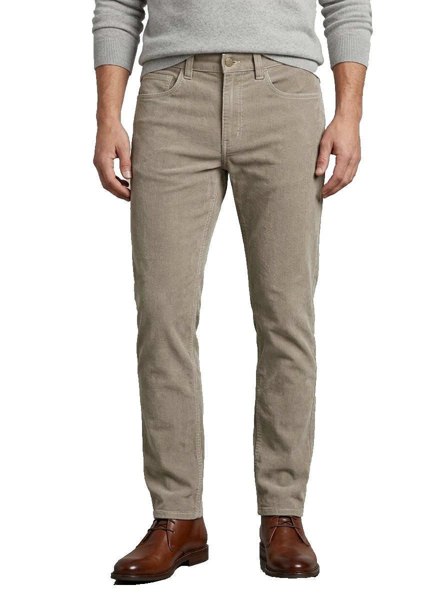 NWT Original Weatherproof Vintage Mens Stone Corduroy 5-Pocket Chino Pants 34x32