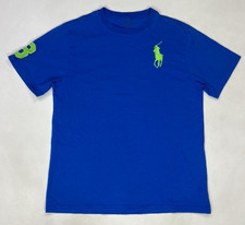 Polo Ralph Lauren Big Pony 3 Embroidered T-shirt Boys XL 18-20 Blue Short Sleeve