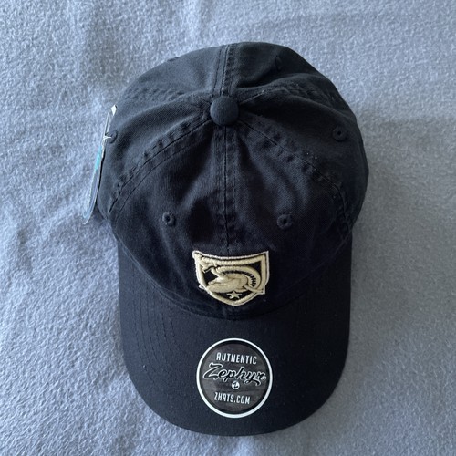 Army Black Knights Zephyr Baseball Cap Hat Black Strapback Cotton NCAA Military - Picture 6 of 13