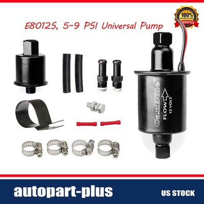 5-9 PSI Universal Micro Electric Fuel Pump Inline Low Pressure Pump E8012S 12V