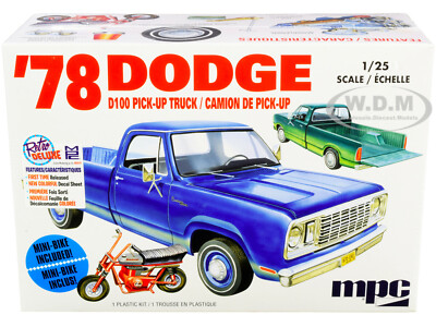 SKILL 2 MODEL KIT 1978 DODGE D100 PICKUP TRUCK & MINI BIKE 1/25 BY MPC MPC901 M