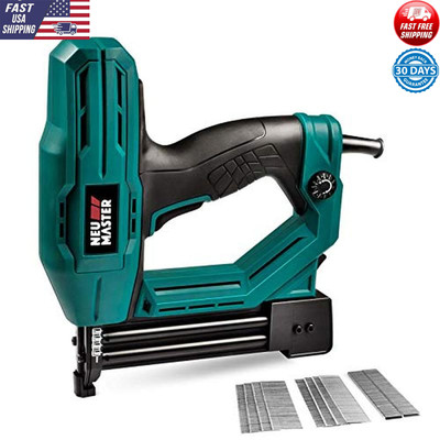 Electric Nail Gun Stapler Ergonomic Soft Grip 800 Nails 200 Staples Nailer Tool