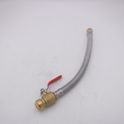 SharkBIte 3/4'' Stainless Steel Flexible Water Heater 18''L  Ball Valve Shutoff