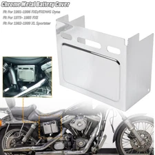 Chrome Battery Box Cover Fit For Harley 1973-1985 FXE 1991-1996 FXD/FXDWG Dyna