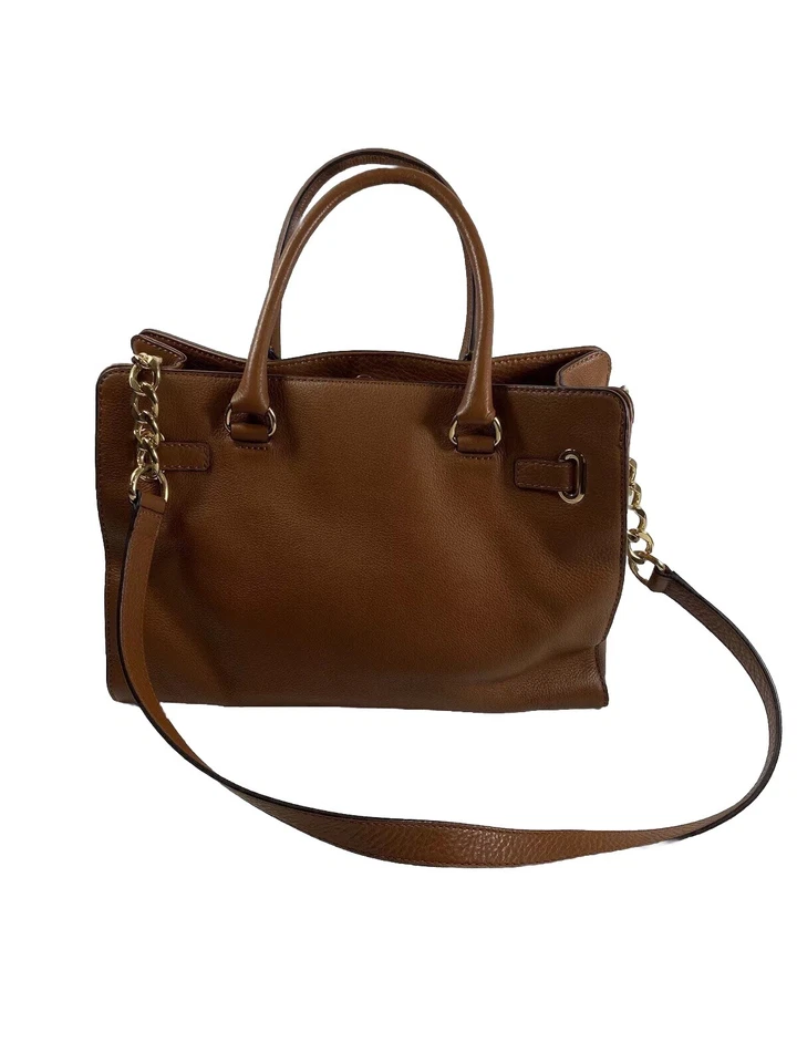 Michael Kors Hamilton Satchel Leather Handbag Women's Large Brown - Image 3 of 4