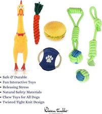 7 Pcs Dog Rope Toys Braided Rope Chew Play for Aggressive Chewers Rubber Chicken
