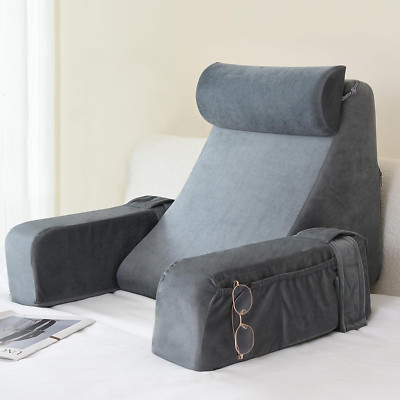 Reading Backrest Pillow with Arms Adult Sit Up Bed Rest Support Large