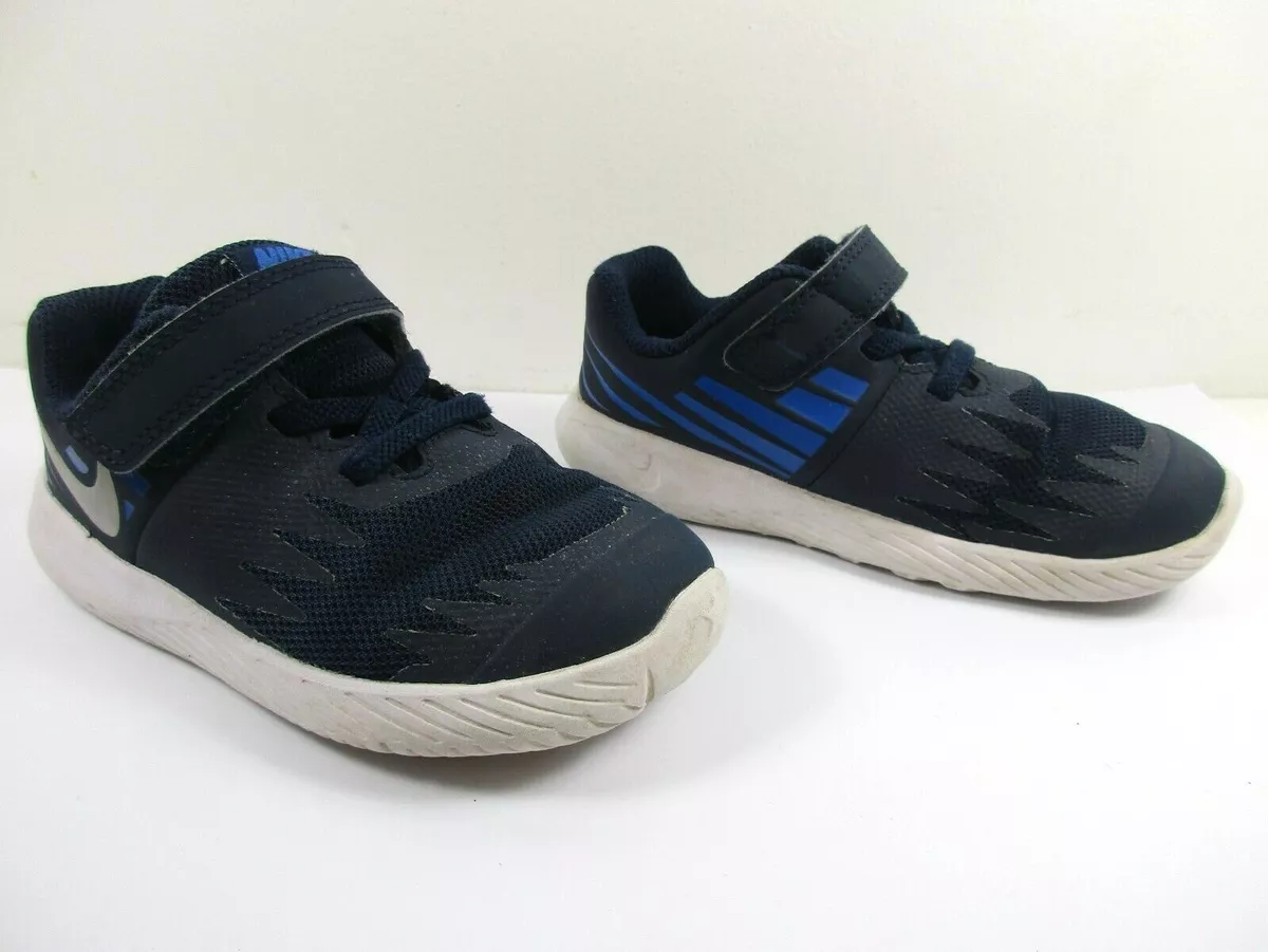 Baskets NIKE Star Runner Enfant Taille 25 T25 Bleu Marine Blanc