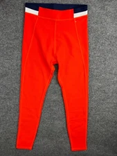 Wilo Leggings Women's Small Orange Blue White Contra Ankle Skinny Active NWT