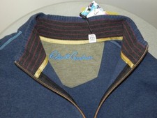 NWT Men ROBERT GRAHAM ELLIOT PULLOVER Sweater Quarter Zip Heather DARK Blue XXL