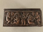 Vintage Embossed Leather Jewelry Trinket Box With Raised Relief Cherubs — photo 2