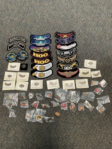 Large Lot Of 58 New HOG Harley Owners Group Patches And Buttons