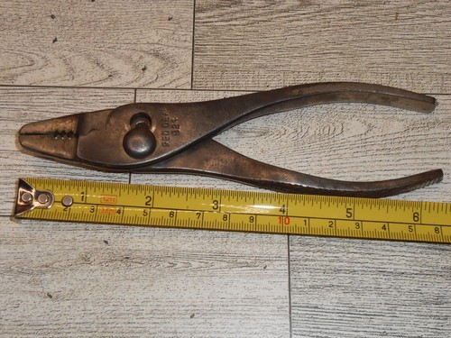 Vintage Red Devil 924 Thin Nosed Slip Joint Pliers Tool Knurled Handle - Picture 7 of 7