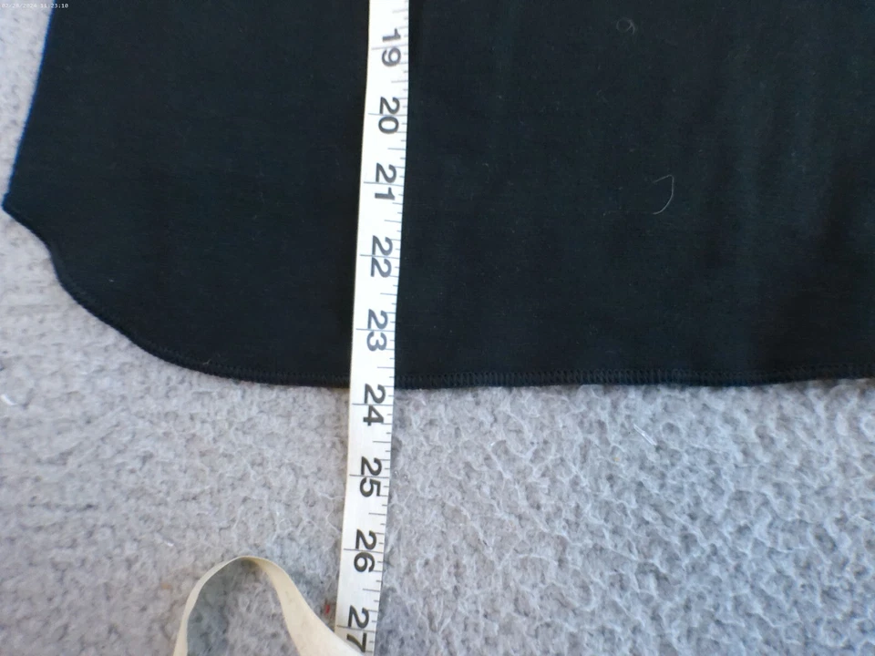 Camisa Ventalayer Doble Plegable Para Mujer Grande Negra Manga Larga Cuello Redondo Base Térmica Foto 3 de 4