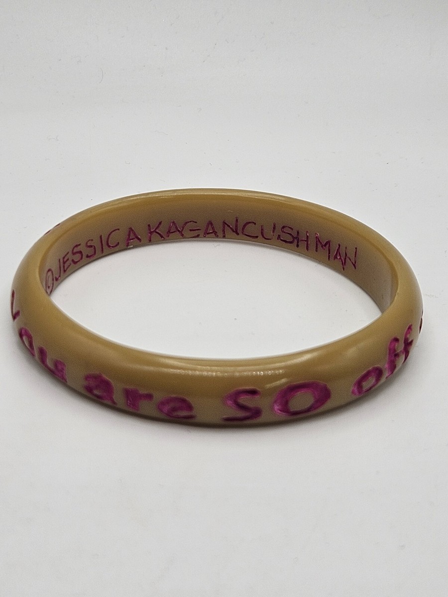 Jessica Kagan Cushman Yellow Pink Bangle Bracelet You Are So Off My Buddy List 
