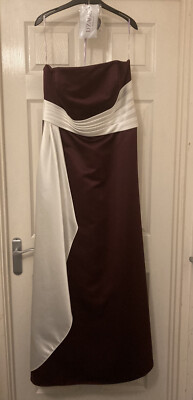 Brautjungfer Ballkleid Ballkleid - neu mit Etikett - pflaume/elfenbein - Größe 18 Etikett