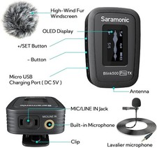 Saramonic Blink500 Pro B1, 2.4ghz Dual-channel Wireless Lavalier Microphone