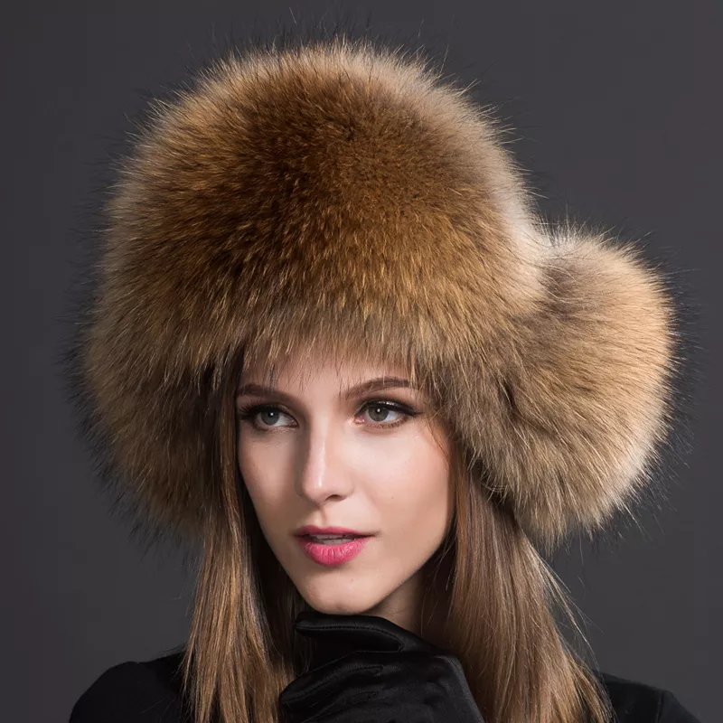 Women Real Fur Hat Russian Winter Warmer Cap Ushanka Cossack Warmth | eBay