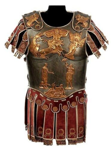 Medieval Roman Muscle Cuirass Armor Knight Breastplate with Skirt & Spaulders.. - Afbeelding 1 van 2